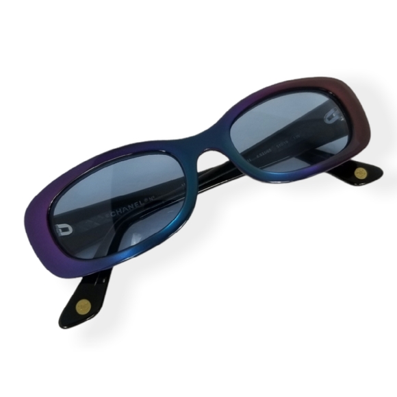 CHANEL Accessories - Chanel Vintage Blue Iridescent Sunglasses
